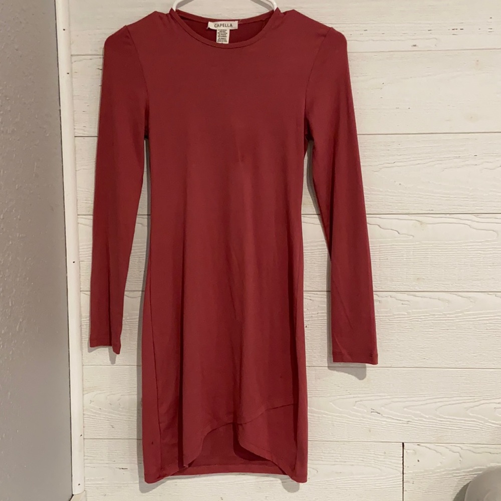 Mauve Bodycon Long Sleeve Dress